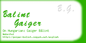 balint gaiger business card