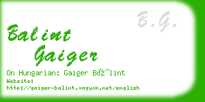 balint gaiger business card